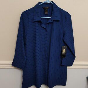 ali miles women's blue with black shirt nwt